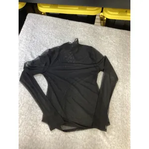 CALIA Womens Draped Funnel Long Sleeve Mesh Top Black Sheer CKP15396CN Small NWT thumbnail 5