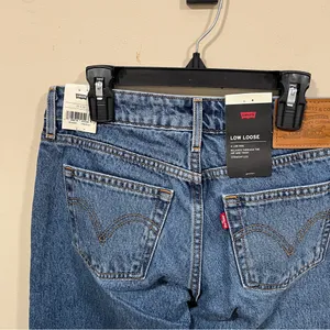 NWT Levi's Ribcage straight jeans in a blue wash low loose low rise size 25X32 thumbnail 7