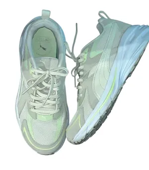 Puma Women’s Lace-Up Sneakers in Cream with Pale Green Accents thumbnail 1