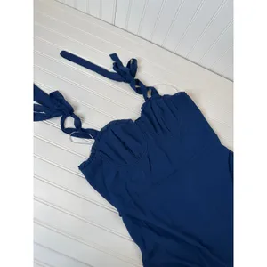 NWOT Lulus Truly Gorgeous Dark Blue Ruffled Bustier Tie-Strap Maxi Dress Size XL thumbnail 5