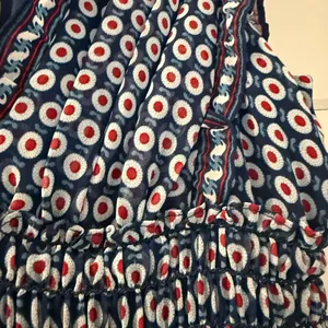 Max Studio Navy Printed V-Neck Smocked Maxi Dress NWT thumbnail 6