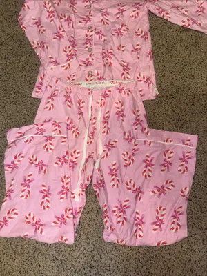 PJ Salvage Sweeter Than Sugar Candy Cane Classic Flannel Pajama Set thumbnail 3