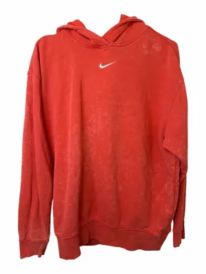Nike Sportswear Womens Acid Washed Fleece Hoodie Sweatshirt Center Swoosh thumbnail 1