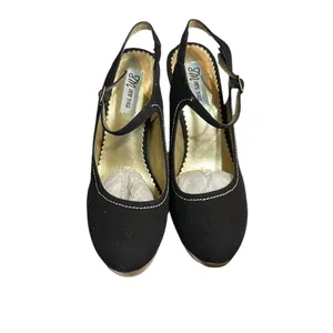 Steve Madden SM New York Black and Tan w/Contrast Cream Stitching Lydiaa Heels thumbnail 8