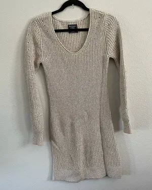 abercrombie and fitch neutral knit sweater dress size small thumbnail 1
