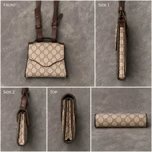 Mini Geometric Pattern Printed Flap Crossbody Bag Brown thumbnail 2