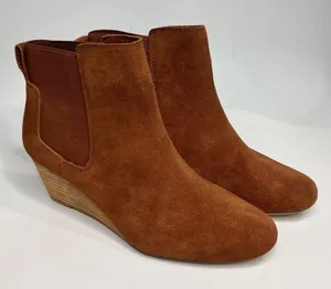Lands End suede wedge booties size‎ 9 thumbnail 1