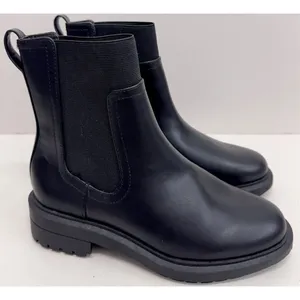 Alfani‎ Boots Size 5.5 Black Lug Sole Block Heel Pull On Style Booties thumbnail 3