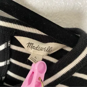 Madewell Striped Preppy Twee Minimalist Casual 100% Cotton Long‎ Sleeve Dress L thumbnail 5