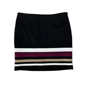 White House Black‎ Market Colorblock Pencil Skirt 12 Black Burgundy Beige Lined thumbnail 2
