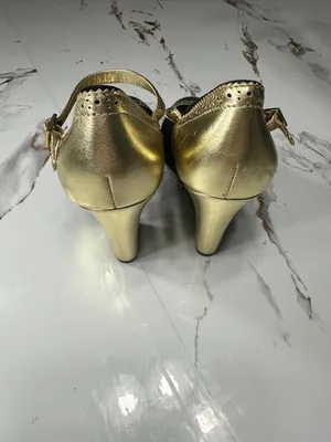 Coach Gold and Black Mary Jane Heels thumbnail 5