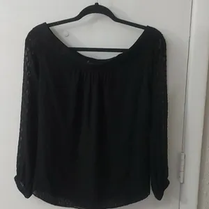 Versace Boatneck Blouse Black 42 (US Size 8/10 Medium) Quiet Luxury Classic Boho thumbnail 2