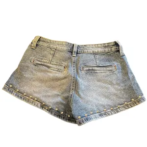 BCBGeneration Womens Low Rise Studded Denim Shorts Light Wash‎ Blue Size 0 24 thumbnail 4