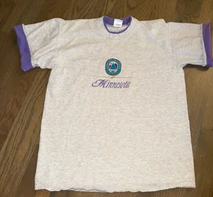 Vintage Minnesota Gray Purple Women's T-shirt Sz Large thumbnail 1