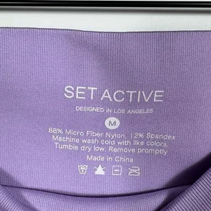 SET Active Sculptflex Bike‎ Shorts Medium Purple High Rise Seamless Workout thumbnail 6