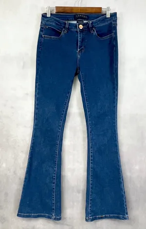 Tinsel Women Jeans 27 Flare Bootcut Stretch Denim Y2K Retro 70s Festival‎ Indie thumbnail 1