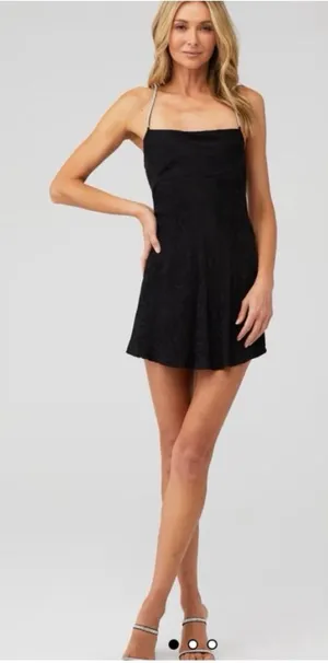 For Love & Lemons‎ Gabrielle Mini Dress Chic Womens Black XS S $198 thumbnail 1