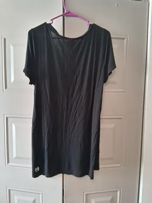 PINK Victoria's Secret modal criss cross front oversized short sleeved t-shirt in black size medium. thumbnail 7