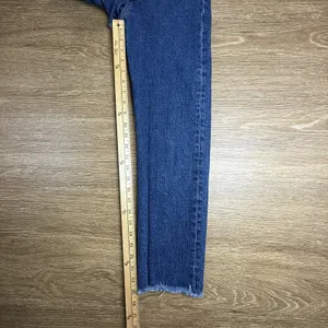 Levi's Premium Wedgie Straight Jeans Womens 23 High Rise Crop Raw Hem Blue 23x26 thumbnail 10