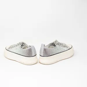 Azalea Wang Revival Rhinestone Crystal Jewel Platform Sneakers Shoes Silver 7 thumbnail 3