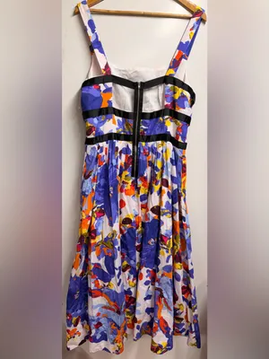 Maeve Anthro Square-Neck Midi Dress size 14 women’s multicolored floral thumbnail 5