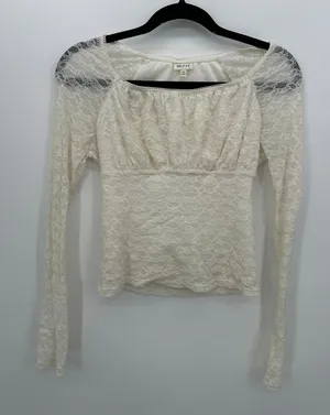 Y2K Lace Babydoll Top Fairy Whimsigoth Bratz Sheer Grunge Dainty Women Sz M‎ thumbnail 1