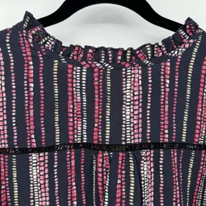 Tea Please Peasant Womens 1X Pink Black dots Balloon Sleeves Boho Blouse Top thumbnail 4