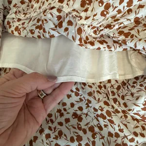 RIXO Floral Midi‎ Dress Cotton Ruffle Neck Tie Waist Cottagecore Women M Tiered thumbnail 5