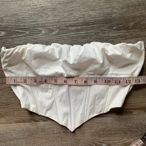Princess Polly White Strapless Crop Top thumbnail 5