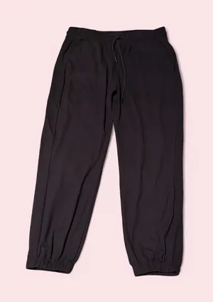 Women’s Black Jogger Pants with Elastic Cuffs thumbnail 1