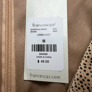 Francesca’s Collection Bronze And Black Dotted Satin Mini‎ Babydoll Dress Size M thumbnail 6