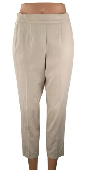 Aritzia Babaton Women's Beige High Rise Tapered Cropped Trousers Pants Size S thumbnail 1