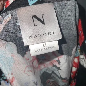 Natori Black Multicolor Oriental & Floral V-Neck 3/4 Sleeves Lightweight Tunic M thumbnail 10