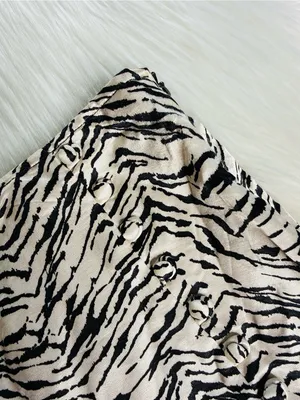 Zara White and Black Satin Zebra Print Skort thumbnail 2
