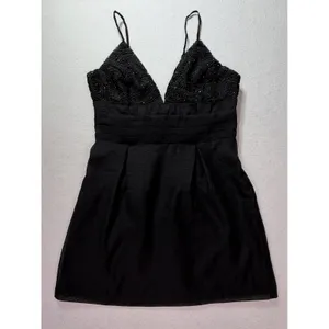 Free People Black Crochet Lace Sequin V-Neck Mini Dress Size 6 NWT thumbnail 12