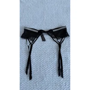 Victorias Secret Very Sexy Black Lace Rhinestone Garter Belt XS/S 535409-QB4 thumbnail 2