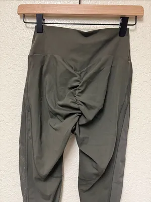 GYMSHARK Olive Green Mesh Placement High-Rise Performance Leggings thumbnail 9