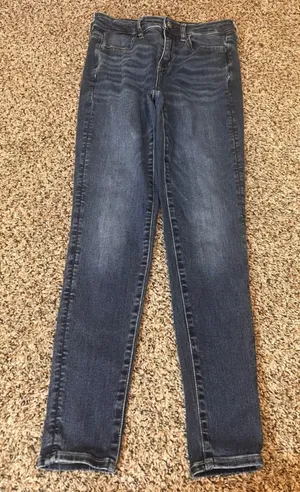 American Eagle Outfitters Women Hi Rise Jegging‎ Next Level Stretch Blue Jean thumbnail 1