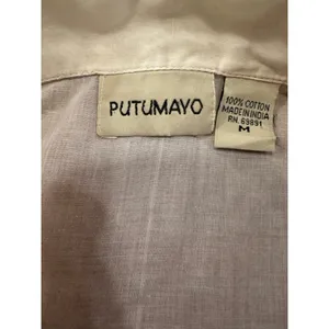 VTG Putumayo Cotton Embroidered Blouse Off White Boho Cottagecore Shirt Med Indi thumbnail 7