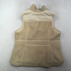 L.L. Bean Large Sherpa Fleece Vest Mountain Classic Beige Cream Full Zip 519066 thumbnail 13