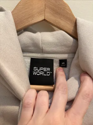 Aritzia Superworld Hoodie Sweatshirt Grey Cozy Oversized XS thumbnail 5