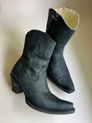 Lane Boots Smokeshow black leather western ankle booties 7 thumbnail 1