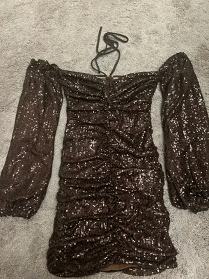 Amber Sequin Mini Dress in Cappuccino Lovers and Friends thumbnail 6