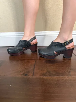 B.O.C. BOC Cecila Clog Block Heel Black with Woodgrain Size 8 thumbnail 3