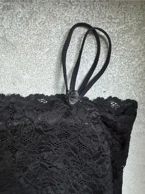 Boutique Black Lace Spaghetti Strap Camisole short top thumbnail 4