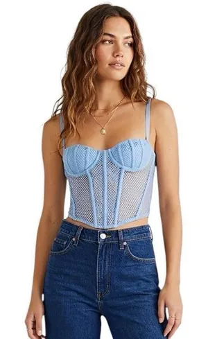 Urban Outfitters Corset Top Blue Small thumbnail 1
