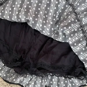 Free People Ellia Printed Mini Skirt in Black Polka Dots XS thumbnail 5