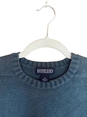 Lands End Turquoise Crew Neck Sweater thumbnail 2