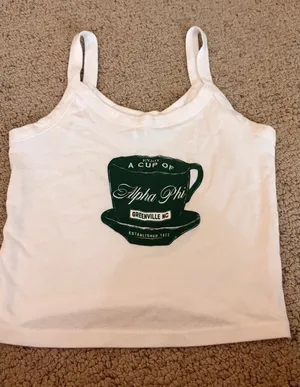 Alpha Phi Tank White thumbnail 1