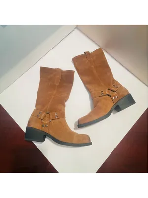 Steve Madden RUSKIN Moto boots Brown Chestnut Suede Leather country Cowgirl 8M thumbnail 7